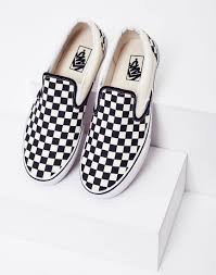 Black And White Vans Shoes For Girls Vans Slip On Plimsolls Black White Check Vans Slip On Vans Shoes Vans Sneakers