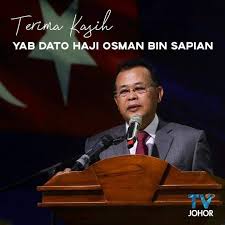 Datuk osman sapian yang meletakkan jawatan sebagai menteri besar johor, merupakan menteri besar yang dipercayai paling singkat mentadbir kerajaan negeri iaitu tidak sampai 11 bulan dari tarikh lantikan. Mb Johor Letak Jawatan Ikut Jejak Dato Onn Bprians