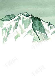 美式手绘水彩冰山水墨山脉贺卡请帖海报背景 natural landmarks landmarks nature