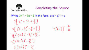 (definition of square from the cambridge advanced learner's dictionary & thesaurus © cambridge university press). Completing The Square 2 Corbettmaths Youtube