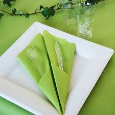 Pliage Pochette Couvert Serviette Vert Anis Soft Pliage Serviette Range Couvert Pliage Serviette Pliage Serviette Couvert