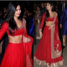 Katrina Kaif In Sabyasachi Red Lehenga Plain Lehenga Designer Saree Blouse Patterns