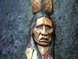 WOOD CARVING TREE SPIRIT NATIVE AMERICAN INDIAN OOAK George Wicks Plains  Keeper~