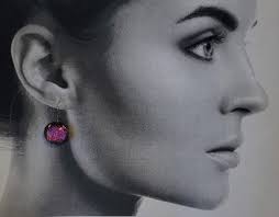 Tickled Pink Dichroic Drop Earrings, Colorful & Lightweight Sparkling Pink  Glass
