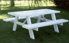 Giantex folding picnic table bench set, outdoor dining table set, large camping table for patio deck lawn garden backyard poolside, portable picnic tables, weather resistant metal frame, white. Vinyl Picnic Table From Dutchcrafters Amish Furniture