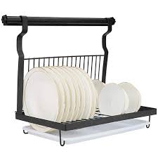 Amazon Com Eastore Life Wall Mounted Dish Rack With Hanging Rod Foldable Dish Drying Rack With Drainboard Wall Mounted Dish Rack Dish Rack Drying Dish Racks