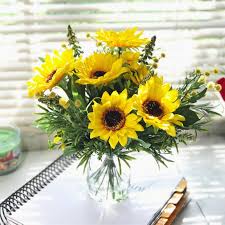 Our talented design staff strive to provide the highest quality service we possibly can. Fleur De Lis Living Silk Sunflowers Flower Arrangement In Vase Reviews Wayfair