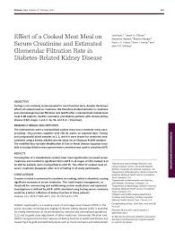 4 495 просмотров 4,4 тыс. Pdf Effect Of A Cooked Meat Meal On Serum Creatinine And Estimated Glomerular Filtration Rate In Diabetes Related Kidney Disease