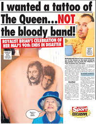 Small freddie mercury queen band portrait tattoo design. Sunday Sport On Twitter Royal Fan S Queen Tattoo Cock Up Only In Tomorrow S Thesundaysport