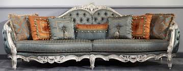 Designer chesterfield xxl wohnlandschaft kristalle textil leder sofa couch neu a. Casa Padrino Luxus Barock Sofa Dunkelturkis Gold Silber 310 X 99 X H 113 Cm Prunkvolles Chesterfield Wohnzimmer Sofa Im Barockstil