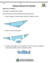 Basic Geometry Formulas Angles In A Triangle Geometry Formulas Basic Geometry Triangle Formula