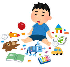 おもちゃを散らかしている子供のイラスト | かわいいフリー素材集 ...