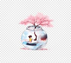 Cherry blossom studies through drawing; Art Cherry Blossom Anime Imagination Watercolor Cherry Tree Material Love Watercolor Painting Png Pngegg