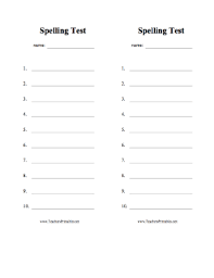 A collection of english esl worksheets for home learning, online practice, distance learning and english classes to teach about spelling, test, spelling test. Spelling Test 10 Words