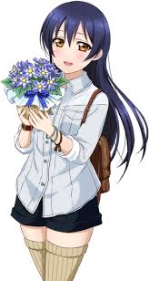Anime girl dark blue hair and black. Download Love Live School Idol Project Umi Umi Sonoda Anime Girl With Long Dark Blue Hair Png Image With No Background Pngkey Com