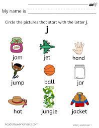 Encourage your child to learn letter sounds by practicing saying the name of the picture and . Learn The Letter J J Academy Worksheets