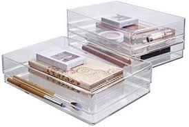 Simple design for quick enhancement. Amazon Com Clear Plastic Drawer Organizers 9 X 6 X 2 L Set Of 3 Office Products Plastic Drawer Organizer Plastic Drawers Drawer Organizers