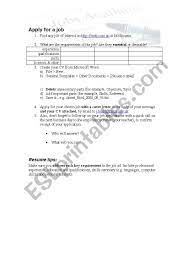 In the 21st century, most job listings are posted online. Find A Job Apply For It Resume Cover Letter Follow Up Esl Worksheet By Vernonfowler