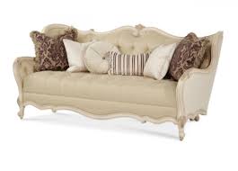 Living room michael amini furniture. Michael Amini Lavelle Blanc Wood Trim Tufted Sofa Opt 2 Unclaimed Freight Furniture Morrow Ga