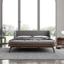 The contemporary bedroom set has a platform design and looks remarkably elegant in any modern settings. Modloft Haru Walnut Modern Bedroom Set Eurway Furniture
