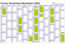 Dabei können sie gemäß ihren ansprüchen eine darstellung als jahreskalender, als halbjahreskalender, als quartalskalender oder als monatskalender wählen. Ferien Nordrhein Westfalen 2022 Ferienkalender Zum Ausdrucken
