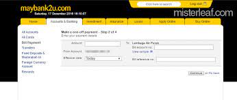 Diterbitkan pada february 22, 2018. How To Pay Bill Lembaga Air Perak Lap Via Maybank2u
