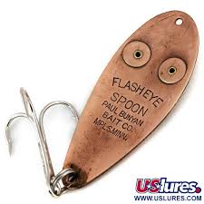 Vintage Paul Bunyan Flash eye spoon, 3/5oz Copper fishing spoon #13843