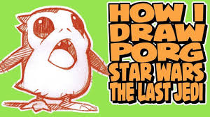 How I Draw Porg Star Wars The Last Jedi Porg Starwars Starwarsthelastjedi Porgs Fanart Draw Drawing Youtube Creativestreaming Star Wars Draw War
