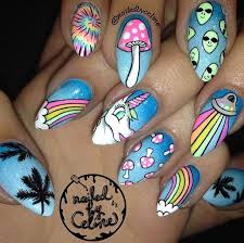 Unas Unicornio Unas Hippie Unas De Maquillaje