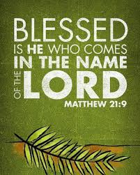 Have a blessed Palm Sunday. "Blessed is He who comes in the name of the  Lord. " - Matthew 21:9