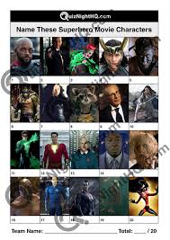 Whether you have a science buff or a harry potter fa. Superhero Movie Characters 003 Quiznighthq