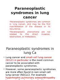 Paraneoplastic Syndromes In Lung Cancer Medicine Clinical Medicine