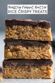 These Healthy Peanut Butter Rice Crispy Treats Are Made With Only 6 Good For You Ingredients Peanut Butter Rice Crispy Treats Crispy Treats Rice Crispy Treats
