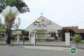 Pokok assam küçük bir kasaba taiping, perak, malezya. Chinese Methodist Church Pokok Assam Taiping