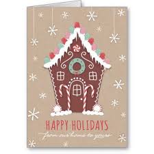 Gingerbread House Holiday Card Zazzle Com Holiday Cards Illustrated Holiday Cards Christmas Greeting Cards