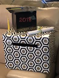 Clip the extra paper in one inch intervals at the top and bottom of the box. Graduation Card Box Diy Graduation Graduation Party Cards Graduation Party Card Box High School Graduation Party Card Box
