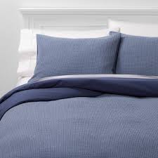 Duvet cover sets, created for macy's. King Waffle Washed Weave Duvet Sham Set White Threshold Blue Duvet Sets Duvet Covers Cotton Bedding Sets