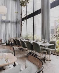 Dusty Green Beetle Chairs Perfectly Match The Airy And Light Filled Space Of Harlanholdendine R Restaurant Interior Design Leather Dining Room Chairs Interior
