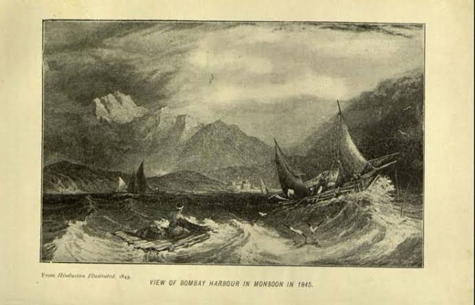 1845-View Of Bombay Harbour In Monsoon