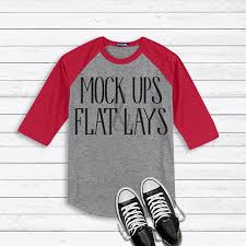 Download Free Raglan Red Grey 3 4 Sleeve T Shirt Flat Lay Mockup Psd Free Psd Mockups Shirt Mockup Clothing Mockup Mockup Free Psd