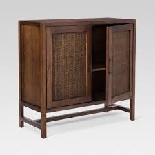 Warwick 2 Door Wood Rattan Accent Cabinet Brown Threshold Wood Rattan Wood Doors Rattan