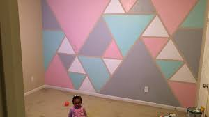 Diy How To Paint A Geometric Triangle Accent Wall Youtube Geometric Wall Paint Bedroom Wall Paint Accent Wall Paint