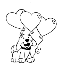 Happy birthday coloring pages with balloons for kids. Cute Puppy With Heart Balloons Coloring Pages Coloring Home