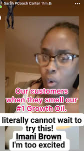 Sarah’s reaction to our #1 exclusive Growth Oil. Not only does it smell so  damn good, but it works! 😍