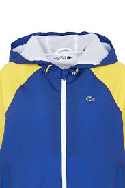 Livraison et retour toujours gratuits ! Blouson A Capuche Color Block Cosmique Blanc Guepe Verdier Lacoste Femme Citadium