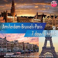 Explore Amsterdam Brussels Paris During A 7 Days 6 Nights Holiday Package Includes 02 Nights Stay At Amster Amsterdam City Europe Travel Hotel Station