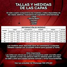 Capas Medidas – Tienda Crazy Stuff