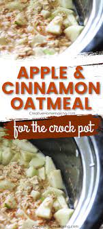 Crock Pot Apple And Cinnamon Oatmeal Breakfast Crockpot Recipes Crockpot Oatmeal Crockpot Breakfast