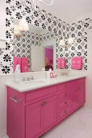 Bring it all together with the agate stone framed graphic art print, rattan round basket, and wedge led flush mount. Color Is A Great Way To Make Your Style Pop Especially In The Bathroom Pink Ladies By Benjamin Mo Girl Bathrooms Shabby Chic Bathroom Pink Wallpaper Bathroom