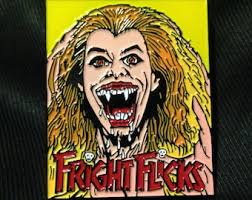 FRIGHT FLICKS Enamel Pin Horror Cult Fright Night FANGORIA 80s Gorezone  Topps Cards
